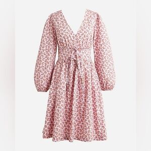 J. Crew NWOT V-Neck Cotton Poplin Mini Dress Peony Paisley Sz 4 Floral Cottage
